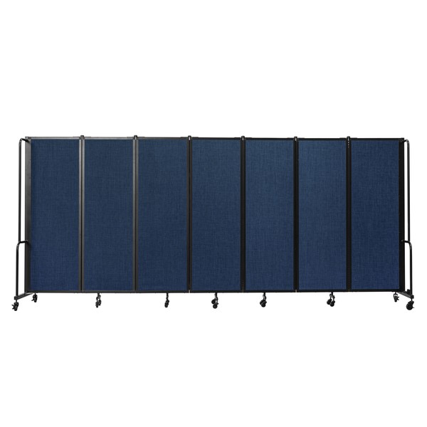 National Public Seating NPS Room Divider, 6' Height, 7 Sections, Blue RDB6-7PT04